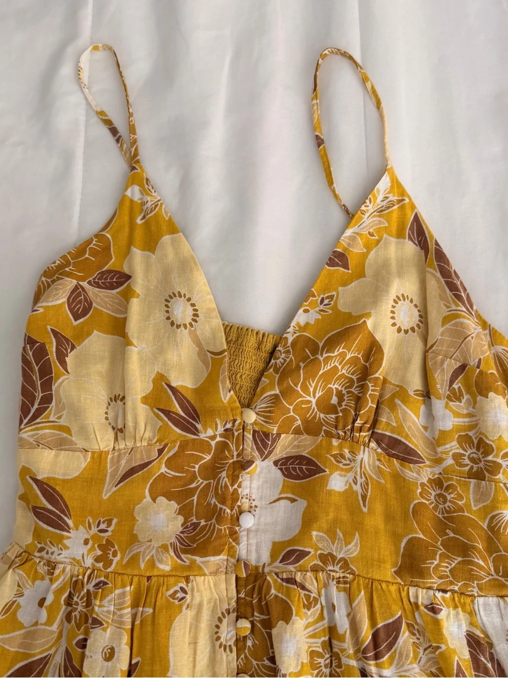 Abercrombie & Fitch Yellow Floral Maxi Sundress
